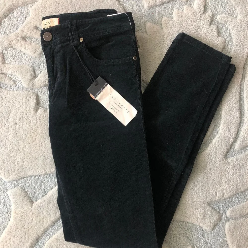 SANCTUARY DENIM Corduroy Jeans Size 28 Black NWT - Picture 1 of 6